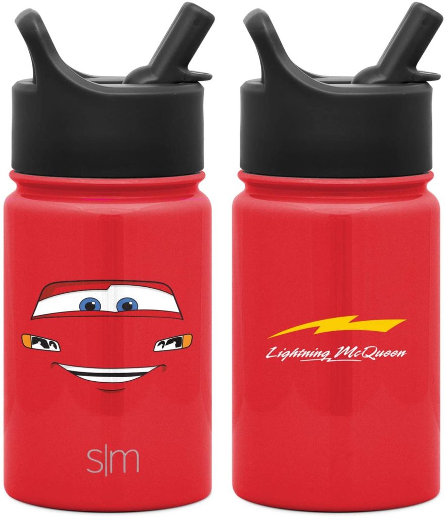 Cars Lightning McQueen Mater kids flip top water bottle disney